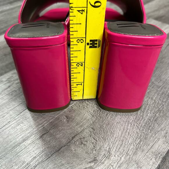 Worthington Womens Lapaz Hot Pink Mules Sandals Block Heel Barbiecore Size 6 1/2 - Picture 5 of 9